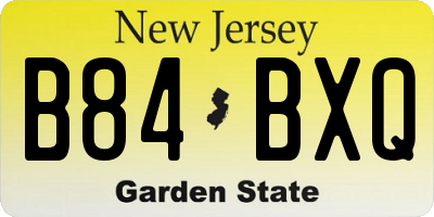 NJ license plate B84BXQ
