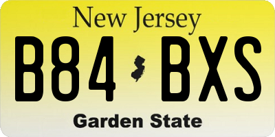 NJ license plate B84BXS