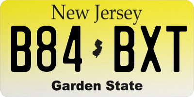 NJ license plate B84BXT