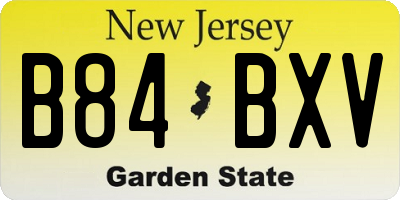 NJ license plate B84BXV