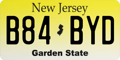 NJ license plate B84BYD