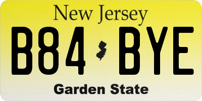 NJ license plate B84BYE