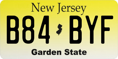 NJ license plate B84BYF