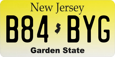 NJ license plate B84BYG