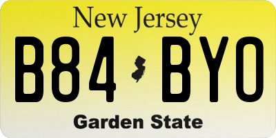NJ license plate B84BYO