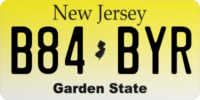 NJ license plate B84BYR