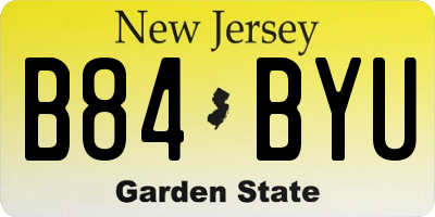 NJ license plate B84BYU