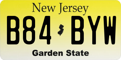 NJ license plate B84BYW