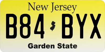 NJ license plate B84BYX