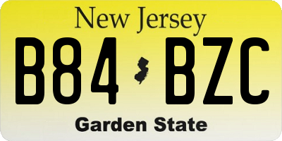 NJ license plate B84BZC