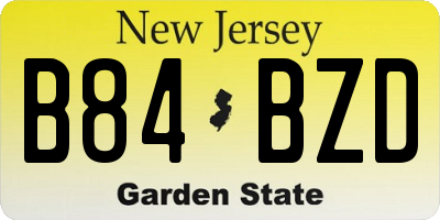 NJ license plate B84BZD