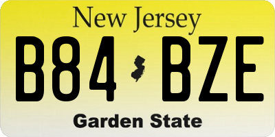 NJ license plate B84BZE