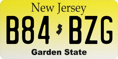 NJ license plate B84BZG