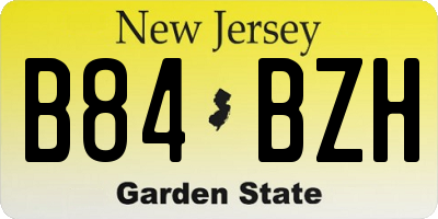 NJ license plate B84BZH