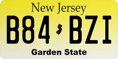 NJ license plate B84BZI