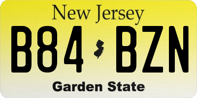 NJ license plate B84BZN