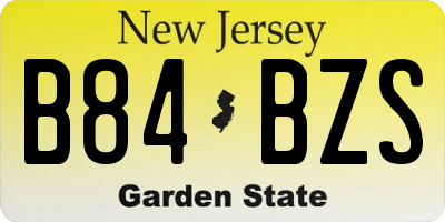 NJ license plate B84BZS