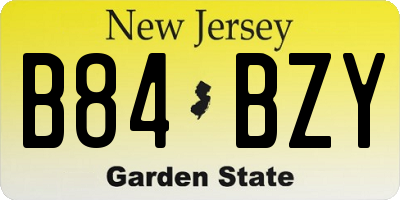 NJ license plate B84BZY