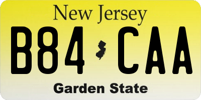 NJ license plate B84CAA