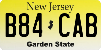 NJ license plate B84CAB