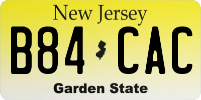 NJ license plate B84CAC