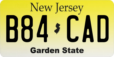 NJ license plate B84CAD