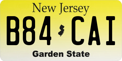 NJ license plate B84CAI