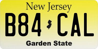 NJ license plate B84CAL