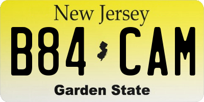 NJ license plate B84CAM