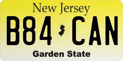 NJ license plate B84CAN