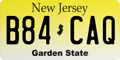NJ license plate B84CAQ