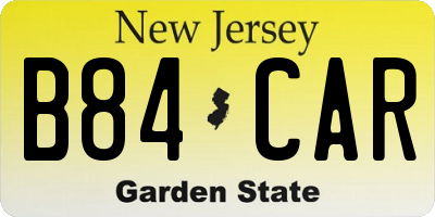 NJ license plate B84CAR