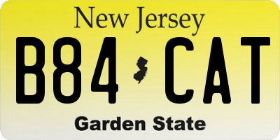 NJ license plate B84CAT