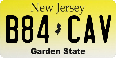 NJ license plate B84CAV