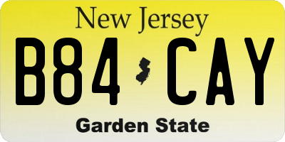 NJ license plate B84CAY