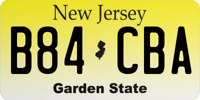 NJ license plate B84CBA