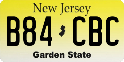 NJ license plate B84CBC
