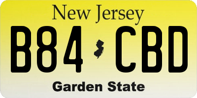 NJ license plate B84CBD