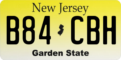 NJ license plate B84CBH