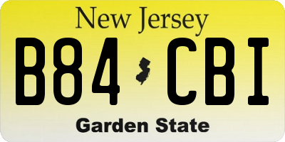 NJ license plate B84CBI