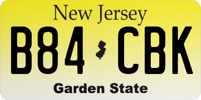 NJ license plate B84CBK