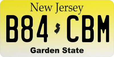 NJ license plate B84CBM