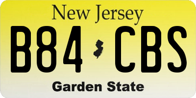 NJ license plate B84CBS