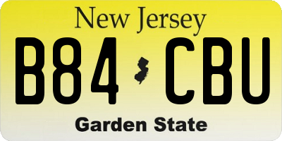 NJ license plate B84CBU