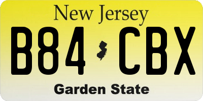 NJ license plate B84CBX