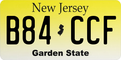 NJ license plate B84CCF