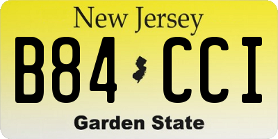 NJ license plate B84CCI