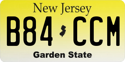 NJ license plate B84CCM