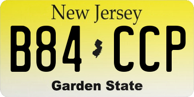 NJ license plate B84CCP