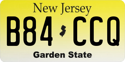 NJ license plate B84CCQ